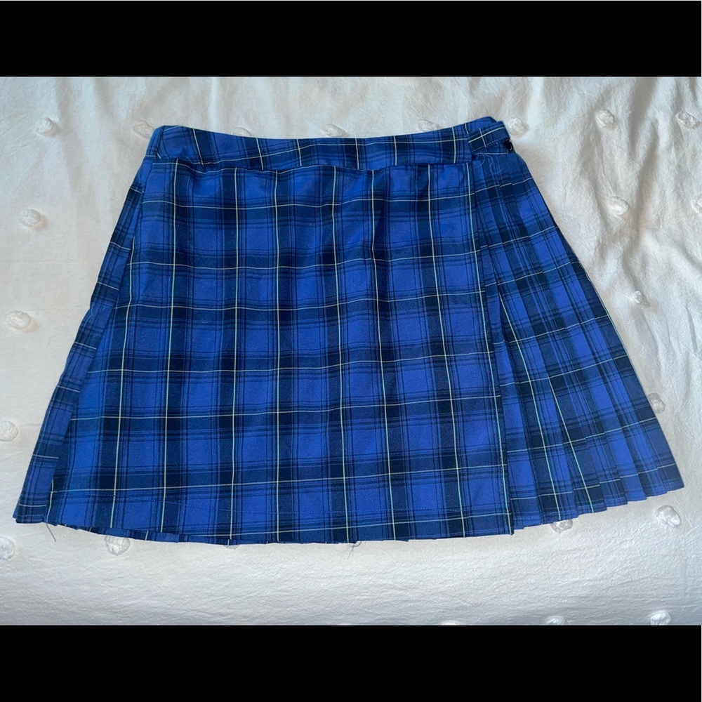 Wild fable blue plaid pleated skirt